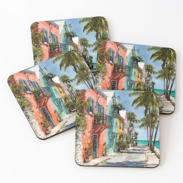 Item preview, Tropical Key West Charm, Palm Lined Street to the Sea designed and sold by daila70.