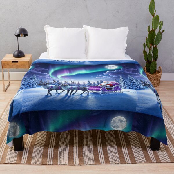 Item preview, Enchanted Purple Sleigh Ride – Santa’s Magical Journey Through a Winter Night designed and sold by PixelVibe782.
