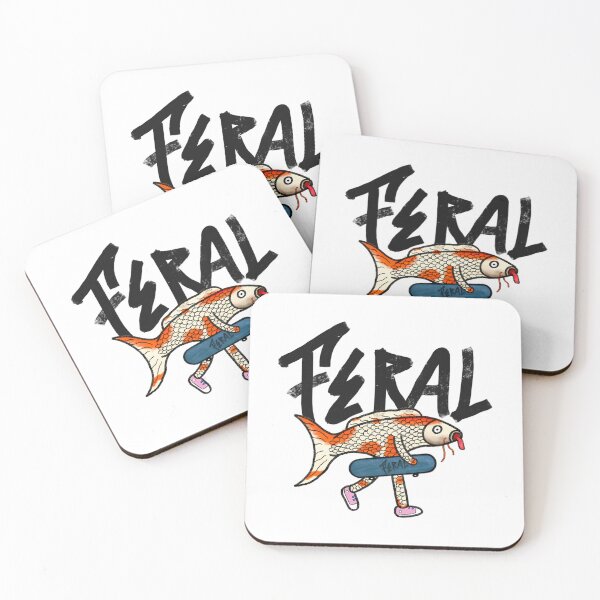Item preview, Feral Streetwear Logo  Surreal Skate Fish Design Kohakukoi designed and sold by winter-harta.