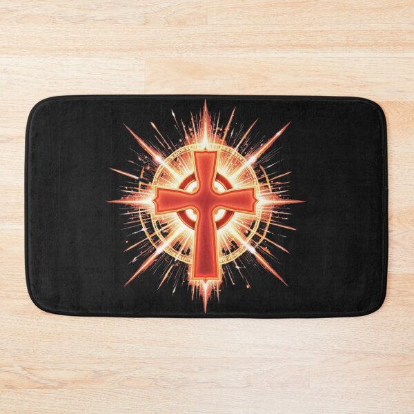 Item preview, Blazing Fire Celtic Cross - Intense Red & Gold Radiant Design designed and sold by CelticSoulShop.