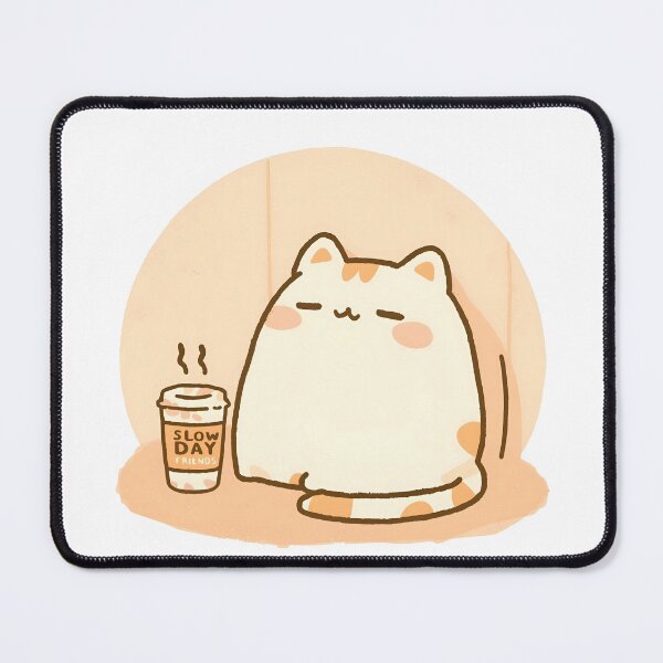 Item preview, Tired But Cute Café Cat – Slow Day Friends Vibe designed and sold by SlowDayFriends.