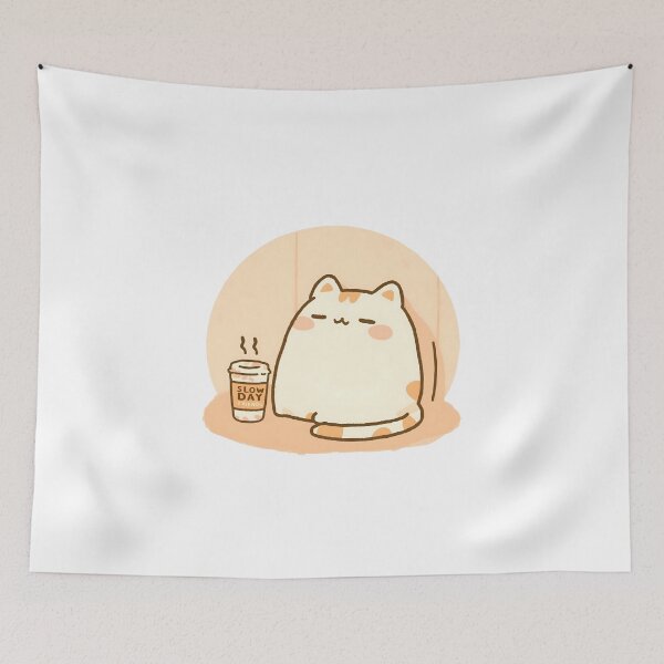 Item preview, Tired But Cute Café Cat – Slow Day Friends Vibe designed and sold by SlowDayFriends.