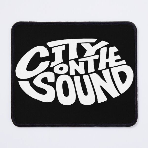 Item preview, City on the Sound – Retro Urban Typography Print for Coastal Vibes, Wall Art & Apparel designed and sold by Bright Nest Studio.