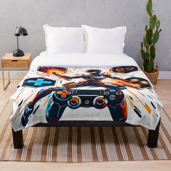 Aperçu de l'œuvre Illustration de la manette de feu du héros de jeu PlayStation créée et vendue par DrawDrip.