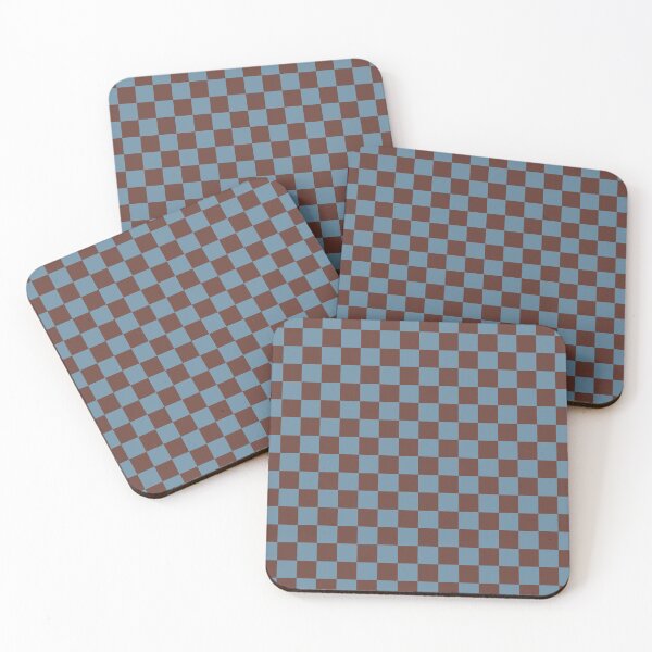 Item preview, Checkered Check Checked Pattern in Brown and Blue designed and sold by kierkegaard.