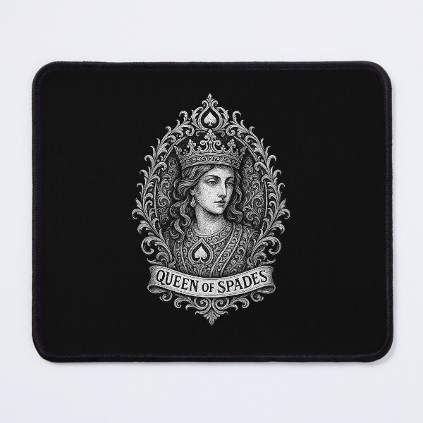 Item preview, Elegant Queen of Spades – Vintage Engraving Style Illustration designed and sold by The Devil's Bargain.