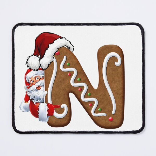 Item preview, Santa Gingerbread Letter N Christmas Cookie Alphabet Design designed and sold by Pandastore14.