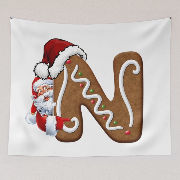 Item preview, Santa Gingerbread Letter N Christmas Cookie Alphabet Design designed and sold by Pandastore14.
