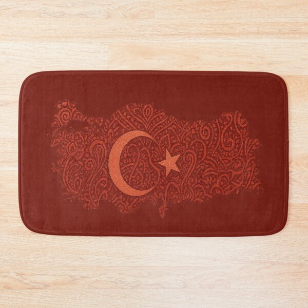 Item preview, Turkey Map Silhouette with Abstract Red Textile Patterns – Turkish Flag Inspired Art | Turkey Europe Istanbul Design designed and sold by Globalcitytees.
