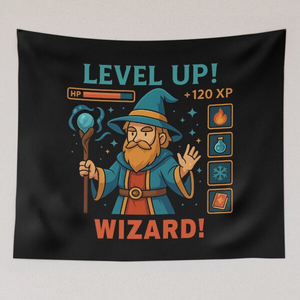 Item preview, Level Up Wizard – Cute RPG Mage designed and sold by SidTastic .