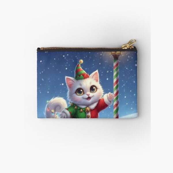 Item preview, Christmas Elf Cat by the Lamp Post designed and sold by GrafixLabArt.