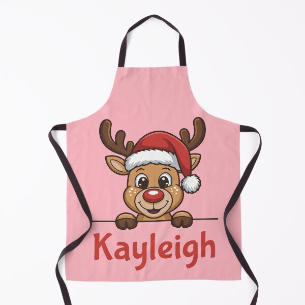 Artikelvorschau, Niedliche Weihnachts-Rentier-Grafik von Kayleigh mit Weihnachtsmannmütze | Personalisierte Geschenkidee für Weihnachten entworfen und verkauft von 89BLACK.