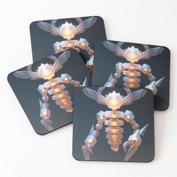 Item preview, Crystal Guardian – Low Poly Sci-Fi Robot Art designed and sold by QurekaStudio.