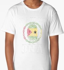 Sao Tome And Principe Its In My Dna Gift For Sao Tomean From Sao Tome And Principe - DNA Strand and Thumbprint With Sao Tome And Principe Flag Long T-Shirt