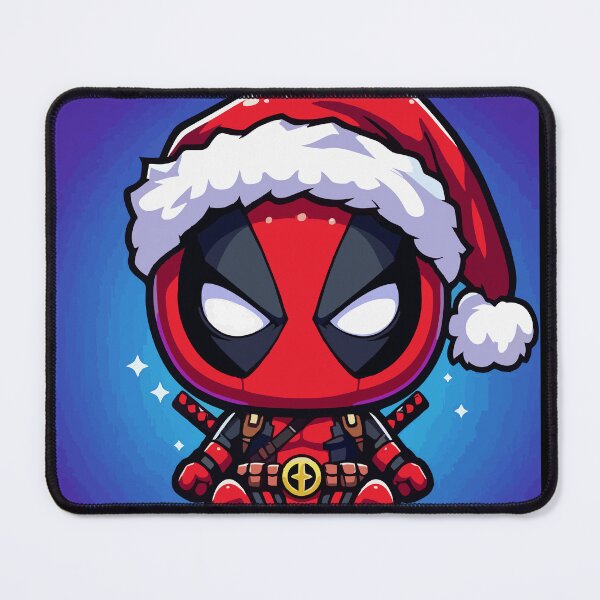 Item preview, Chibi Red-Suit Trickster with Santa Hat on Blue Holiday Background designed and sold by T-Chou.