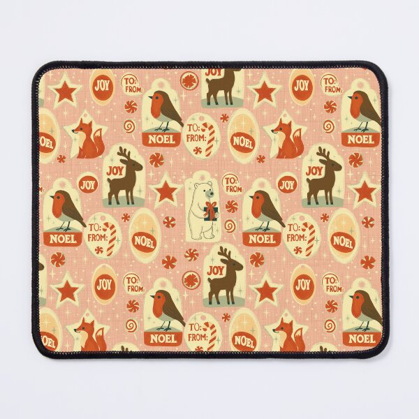 Item preview, Retro Christmas Gift Tags with Polar Bear Fox Robin Reindeer on Pink designed and sold by susycosta.