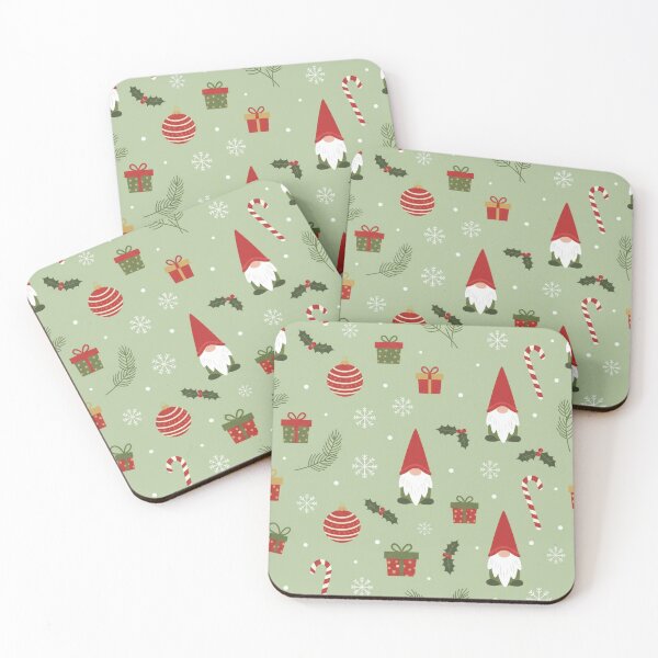 Item preview, Cozy Christmas Gnomes Pattern - Festive Holiday Gifts and Ornaments designed and sold by Simple Nature Studio.