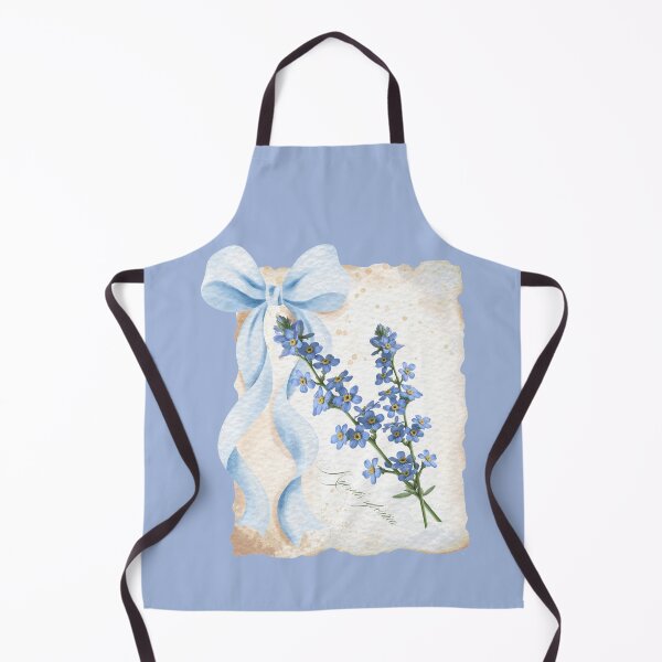 Item preview, Myosotis sylvatica | Forget-Me-Not Sprigs on Watercolor Letter Background with Blue Bow designed and sold by ChristinePartlow.