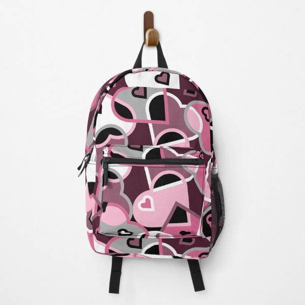 Item preview, Modern Multi-colored Hearts Pattern in Pink Burgundy Grey Rose designed and sold by ABG Inspirational Art.