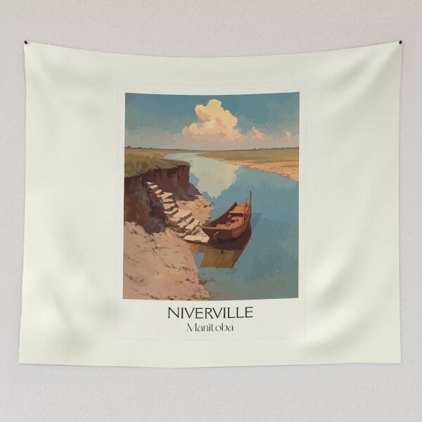 Item preview, Niverville Manitoba Rural | River Scenic View Art Print designed and sold by TuncGK.