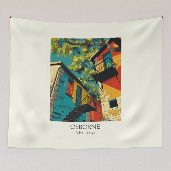 Item preview, Osborne Manitoba Neighbourhood | River Scenery Art Print designed and sold by TuncGK.