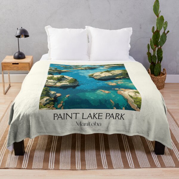 Item preview, Paint Lake Provincial Park MB | Lake Scenery Art Print designed and sold by TuncGK.