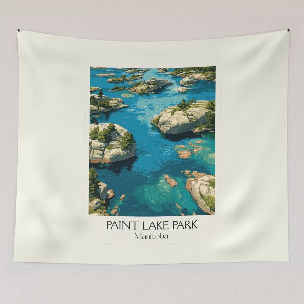 Item preview, Paint Lake Provincial Park MB | Lake Scenery Art Print designed and sold by TuncGK.