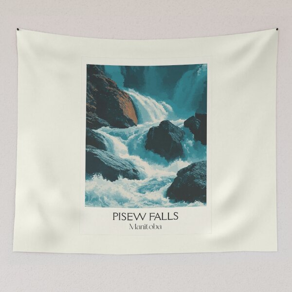 Item preview, Pisew Falls Manitoba | Wilderness Scenic View Art Print designed and sold by TuncGK.