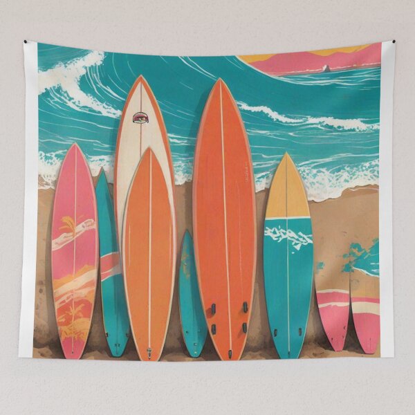 Item preview, Retro Surf California | Malibu Sunset Longboard Art designed and sold by Esterlane.