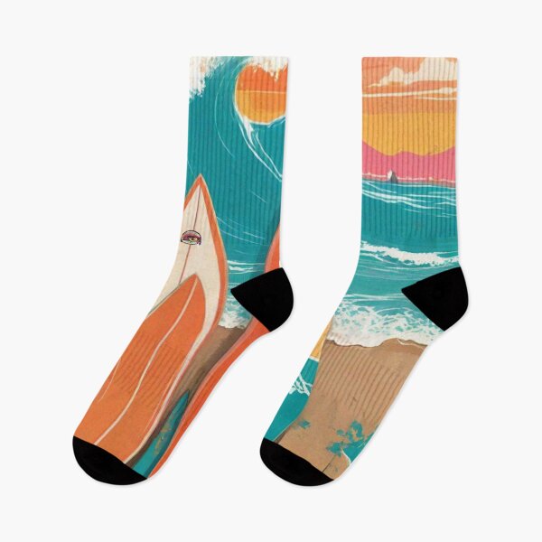 Item preview, Retro Surf California | Malibu Sunset Longboard Art designed and sold by Esterlane.