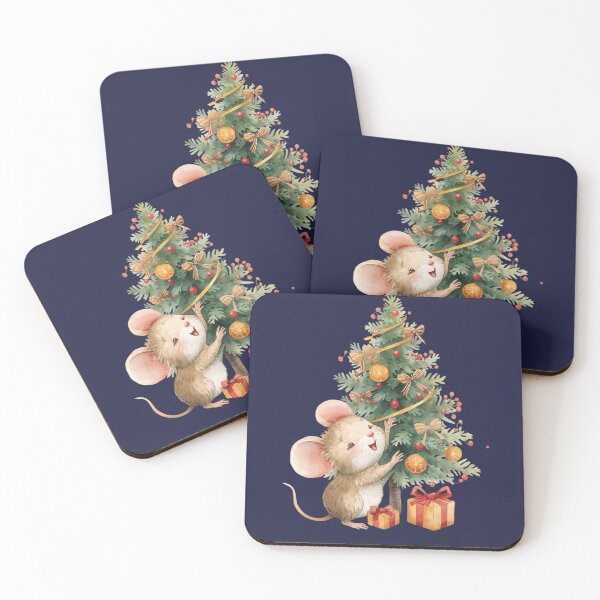 Item preview, Mouse & Mini Tree – Cottagecore Christmas Love designed and sold by Deezyned.