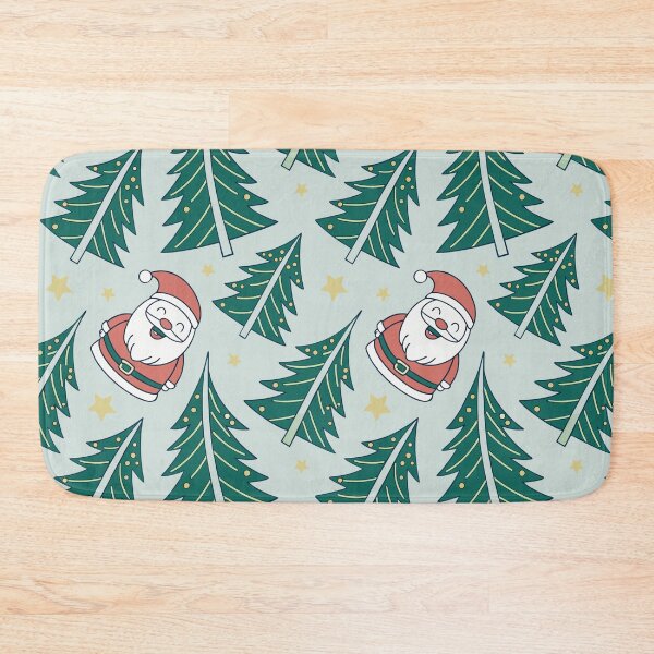 Item preview, Cheerful Santa and Christmas Trees Pattern - Festive Holiday Design designed and sold by Simple Nature Studio.