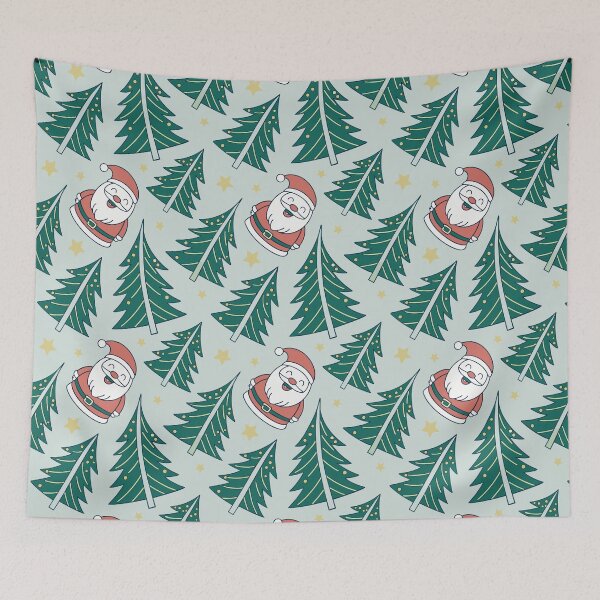 Item preview, Cheerful Santa and Christmas Trees Pattern - Festive Holiday Design designed and sold by Simple Nature Studio.