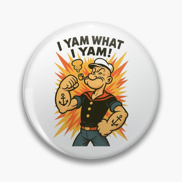 Item preview, I Yam What I Yam Sailorman Cartoon Quote designed and sold by Retr0Tshirts.