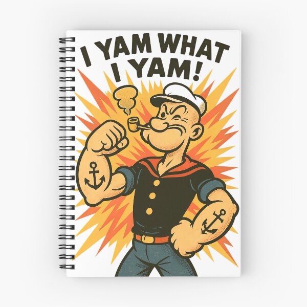 Item preview, I Yam What I Yam Sailorman Cartoon Quote designed and sold by Retr0Tshirts.