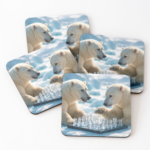 Item preview, Polar Bear Playing Chess On an Arctic Glacier designed and sold by Maria Dryfhout.