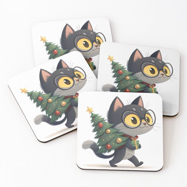 Item preview, Christmas Tree Snowcat – Cute Holiday Cat by Vivo Studio designed and sold by VivoStudio.