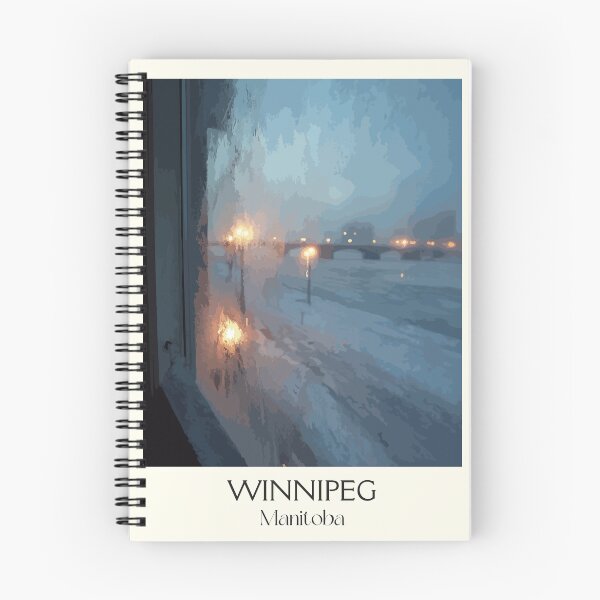 Item preview, Winnipeg Manitoba Cityscape | Moody Urban Night Art Print designed and sold by TuncGK.