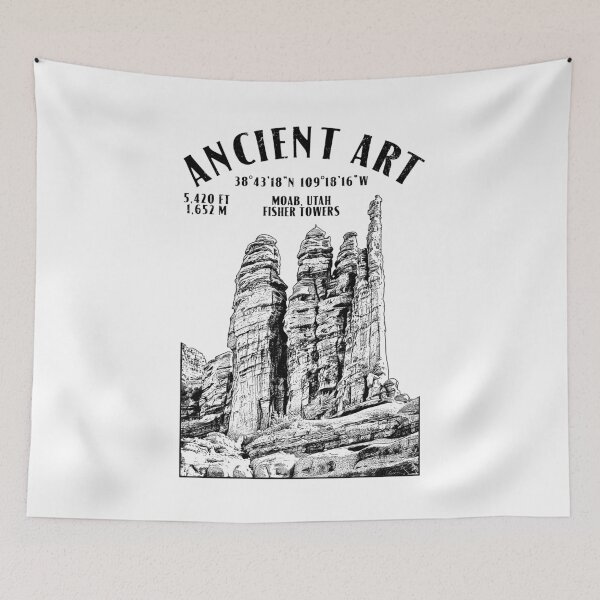 Item preview, Rock Climbing Climber Ancient Art Fisher Towers Location designed and sold by GrandeDuc.