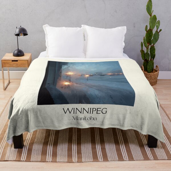 Item preview, Winnipeg Manitoba Cityscape | Moody Urban Night Art Print designed and sold by TuncGK.
