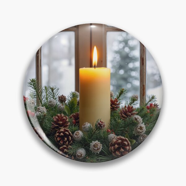 Item preview, Centerpiece Christmas Candle Glowing in a Winter Window designed and sold by Maria Dryfhout.