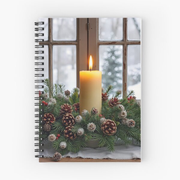 Item preview, Centerpiece Christmas Candle Glowing in a Winter Window designed and sold by Maria Dryfhout.