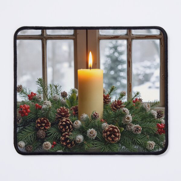 Item preview, Centerpiece Christmas Candle Glowing in a Winter Window designed and sold by Maria Dryfhout.