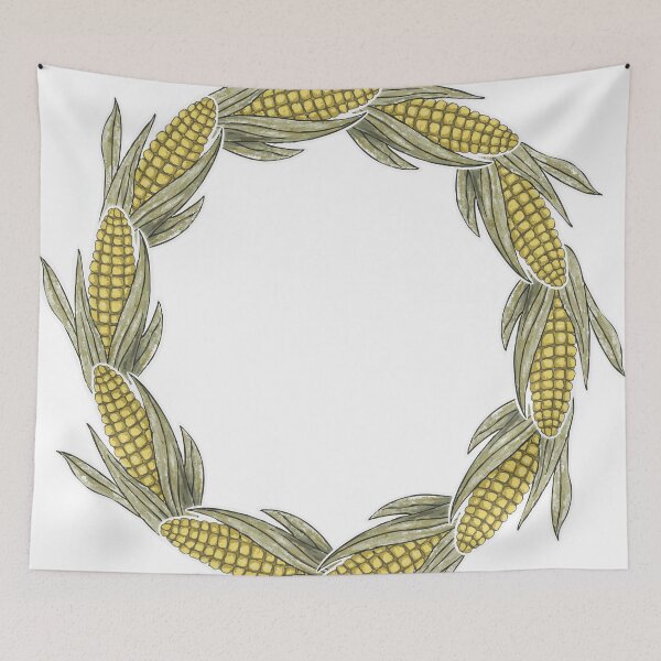Item preview, Corn Wreath Illustration – Rustic Harvest Botanical Frame designed and sold by ShykShop.