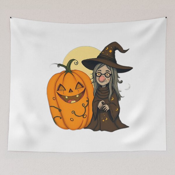 Item preview, Witch Cartoon Eyed Scary Halloween Pumpkin Carving designed and sold by hadley-gilbert.