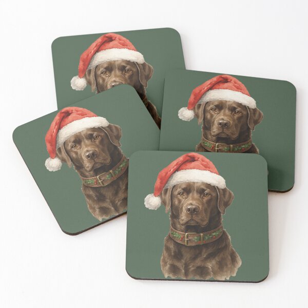 Item preview, Chocolate Labrador with Santa Hat designed and sold by LifeCrush.