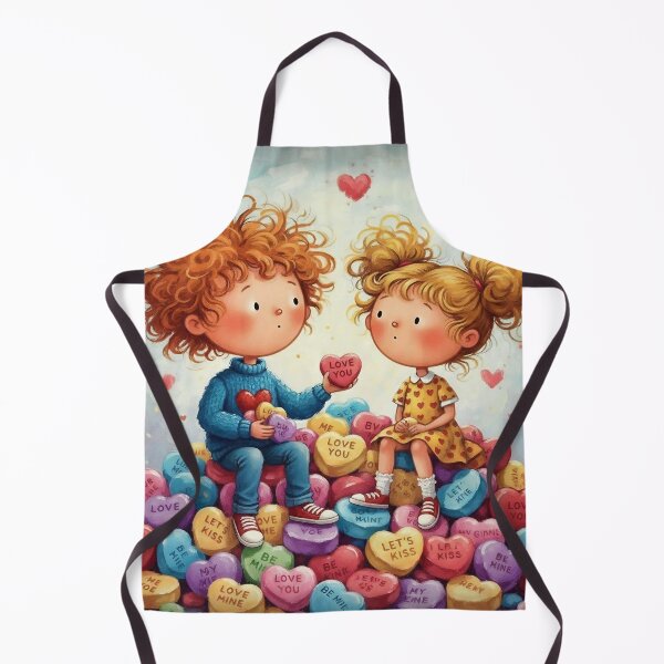 Item preview, Cute Valentine Kids Sitting on Candy Hearts – Sweet Love Illustration designed and sold by Pixel Pout.