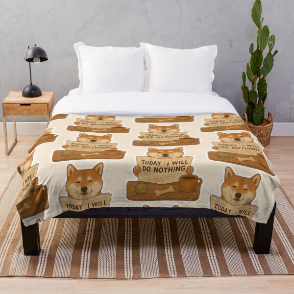 Item preview, Shiba Inu Reading Newspaper – Today I Will Do Nothing  designed and sold by Tiny Joy World.