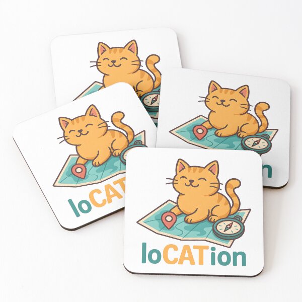 Item preview, loCATion – Adventure Cat on Map | Funny Travel Cat Design designed and sold by SVALANART.