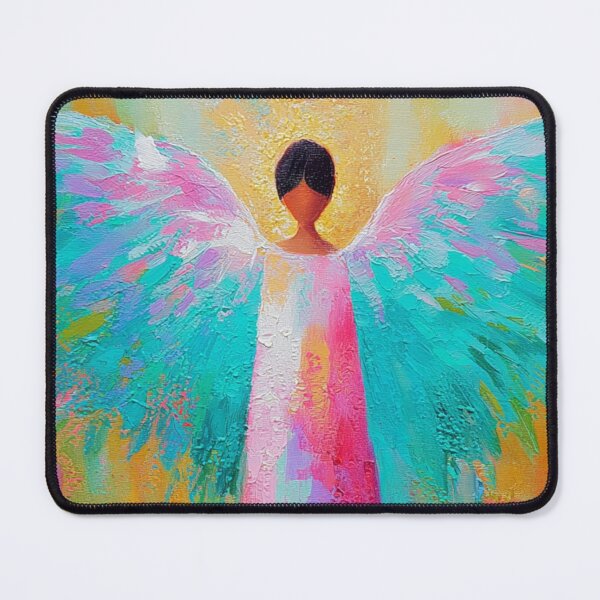 Item preview, Colorful angel in a field of flowers – Pastel poster designed and sold by Seelenzauberart.